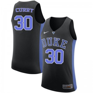 Men Duke University #30 Seth Curry Black Basketball Jerseys 719246-928