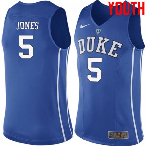 Youth Blue Devils #5 Tyus Jones Blue High School Jersey 700939-323