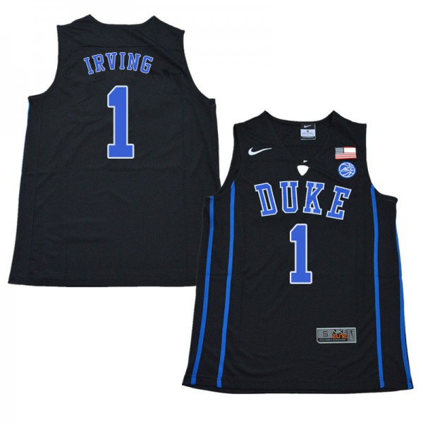 Adult Black color With the pattern on the back Kyrie Irving Duke #1 Jersey