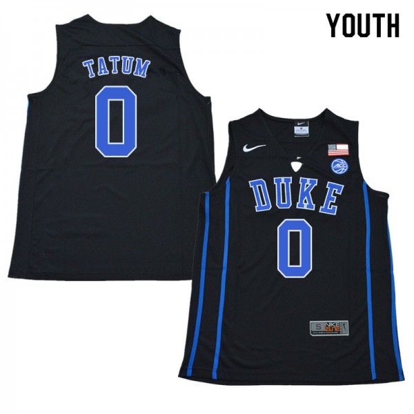 Youth Duke Blue Devils #0 Jayson Tatum Blue University Jerseys